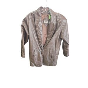 VINTAGE Brown Leather Blazer